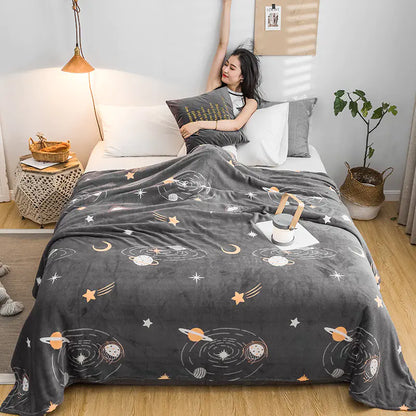 Thick Plush Starry Sky Blanket for Warmth and Comfort